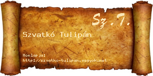 Szvatkó Tulipán névjegykártya